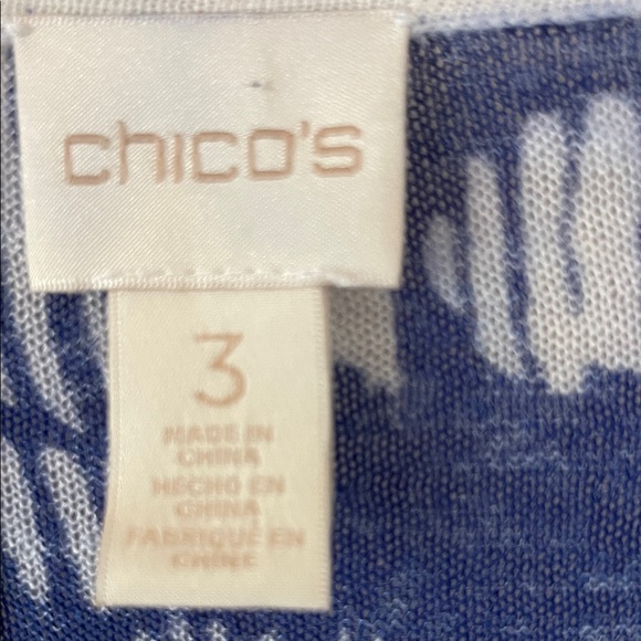 Chico's Blue and White Patterned Cardigan - Picture 2 of 4